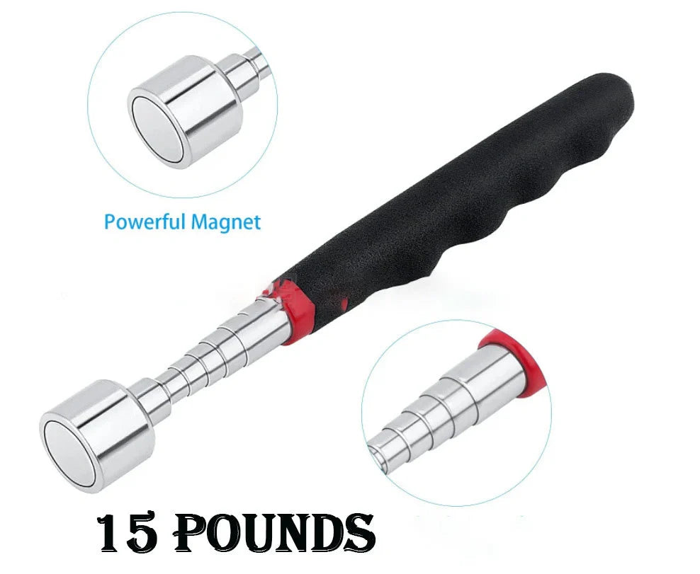 LED Magnetic Pick Up Tool with telescopic shaft and LED light for retrieving small metal objects
