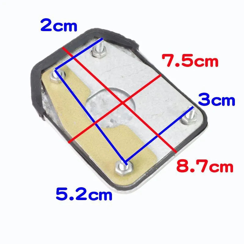 Metal motorcycle brake pedal skid plate showing Foot Pedal, Square Foot Pedal, and Small Brake Plate style options
