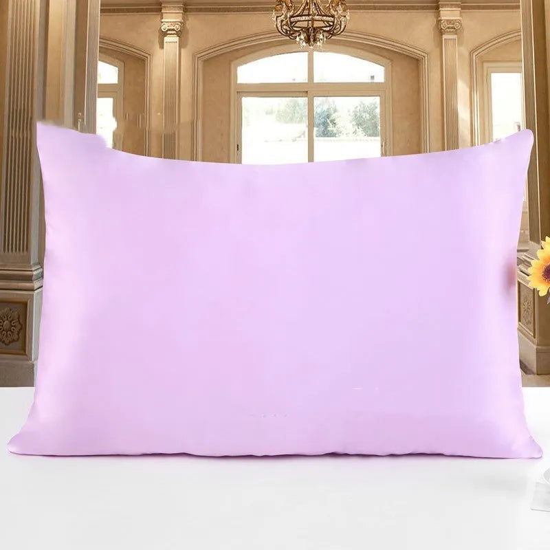 19 M double-sided silk pillowcase in apricot colour showing smooth texture and dimensions