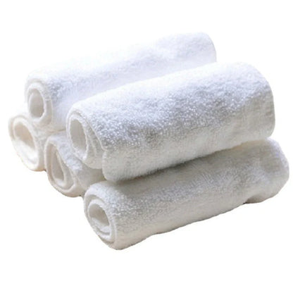 White washable diaper absorbent pad measuring 33cm by 13cm with two-layer microfiber construction