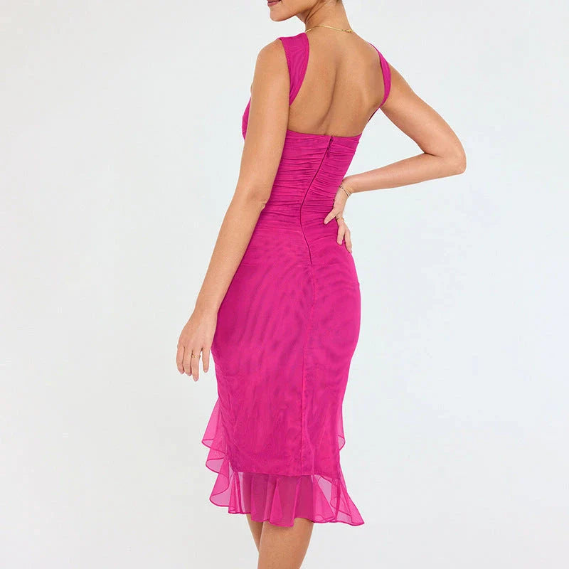 Slim, sleeveless mini dress in various colors, perfect for summer parties and clubs