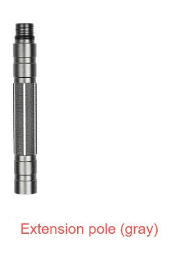 Black aluminium climbing pole with T-handle extended to 145cm beside camouflage storage bag