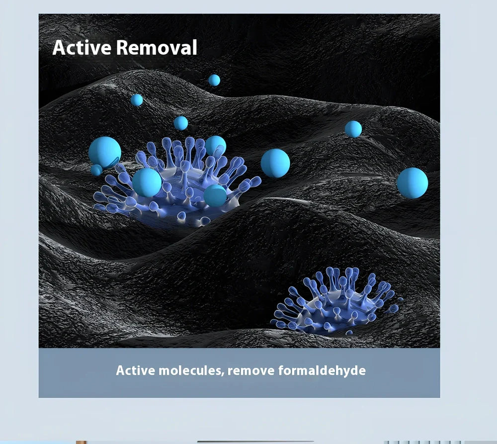 Beige desktop air purifier with HEPA filter for formaldehyde and smoke removal measuring 25cm