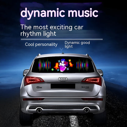 90cm by 25cm car voice control rhythm light with electroluminescent panel showing music-synchronised patterns
