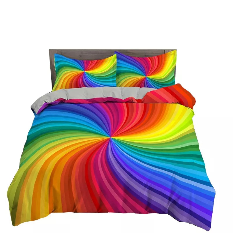 Nordic style 3D digital printing bedding set with vibrant, fade-resistant designs
