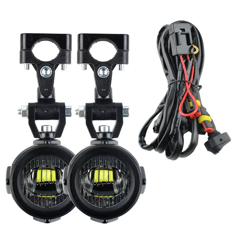 Waterfowl 5W LED motorcycle fog lamp with aluminium shell and PC lens, 24x21x10mm, 12V auxiliary anti-fog light for BMW motorcycles