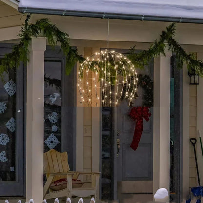 Modern art LED Christmas lighting sphere in iron construction with square dimensions