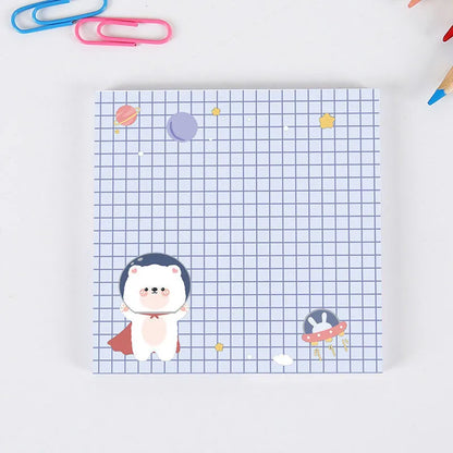 Bear sticky notes 8 x 8cm, 50-sheet cartoon memo pad with eight cover styles