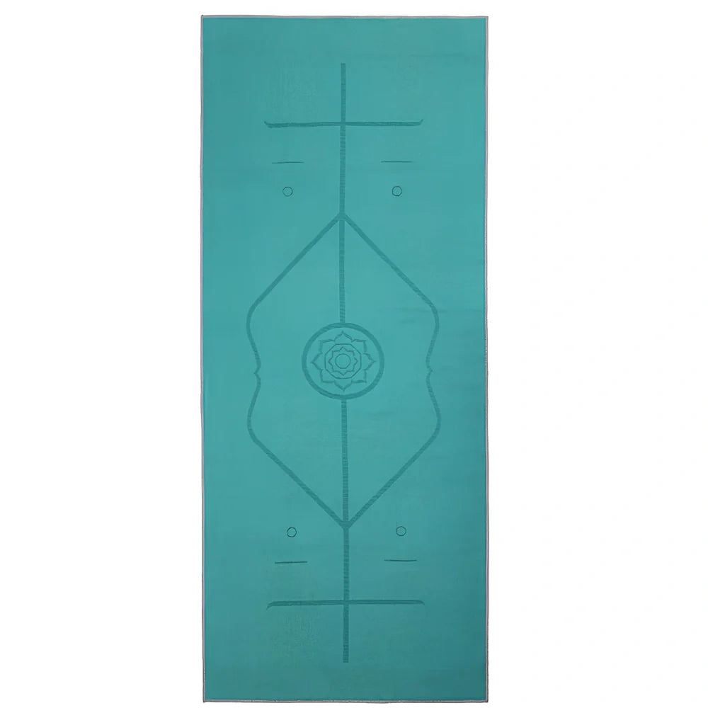 Microfiber yoga towel with 185cm length and 3mm thickness in dark grey colour