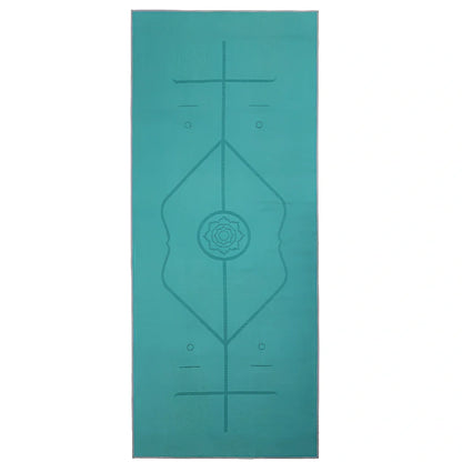 Microfiber yoga towel with 185cm length and 3mm thickness in dark grey colour