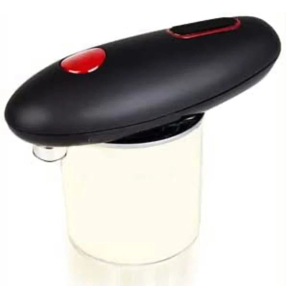 Convenient electric can opener with modern, compact design for effortless, hands-free can opening