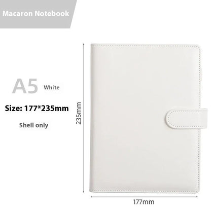Solid colour A5 PU leather notebook shell with zipper closure in various colour options