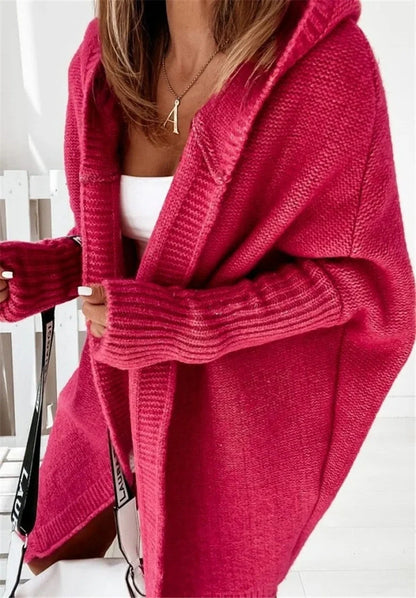 Stylish Bat Sleeve Hooded Cardigan for Women in various colors