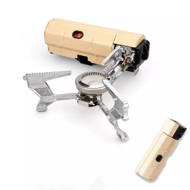 Portable folding cassette stove for outdoor cooking with storage bag