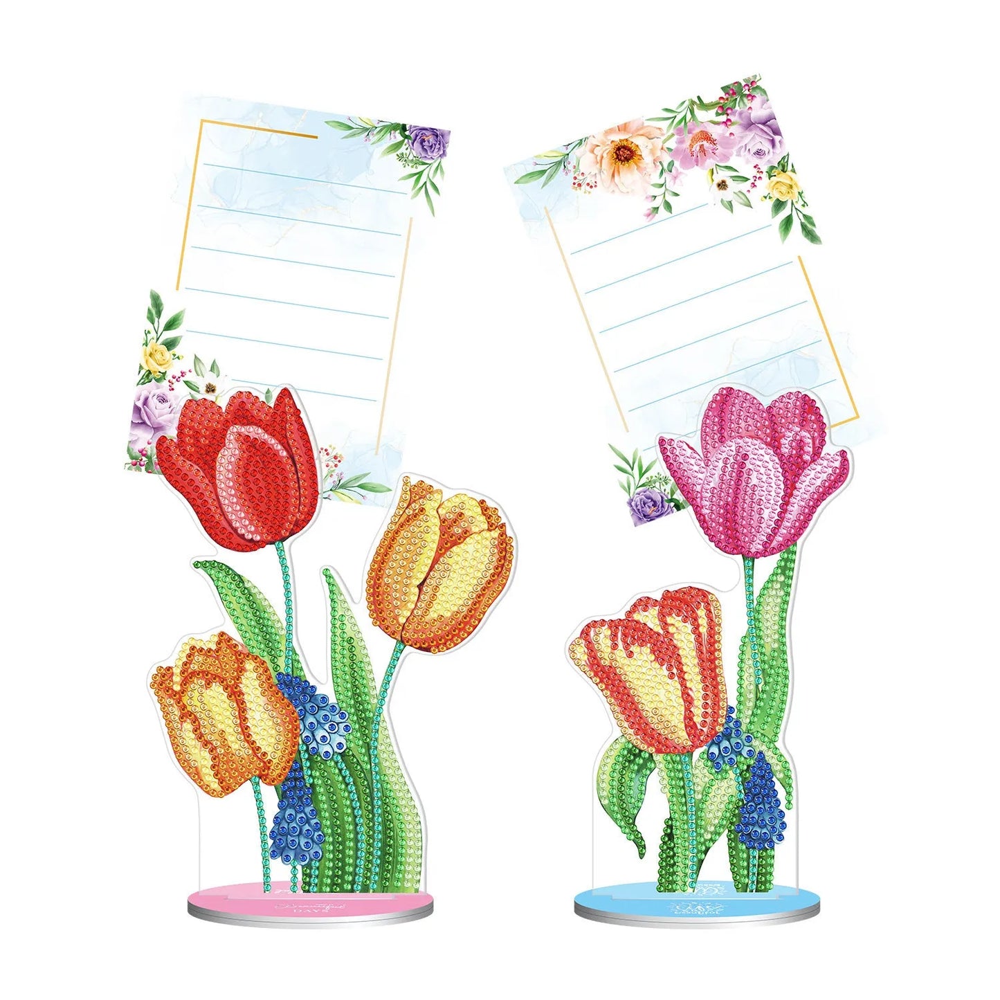 Diamond painting desktop note clip with frameless American style design, 19cm wide with note clip and decorative display