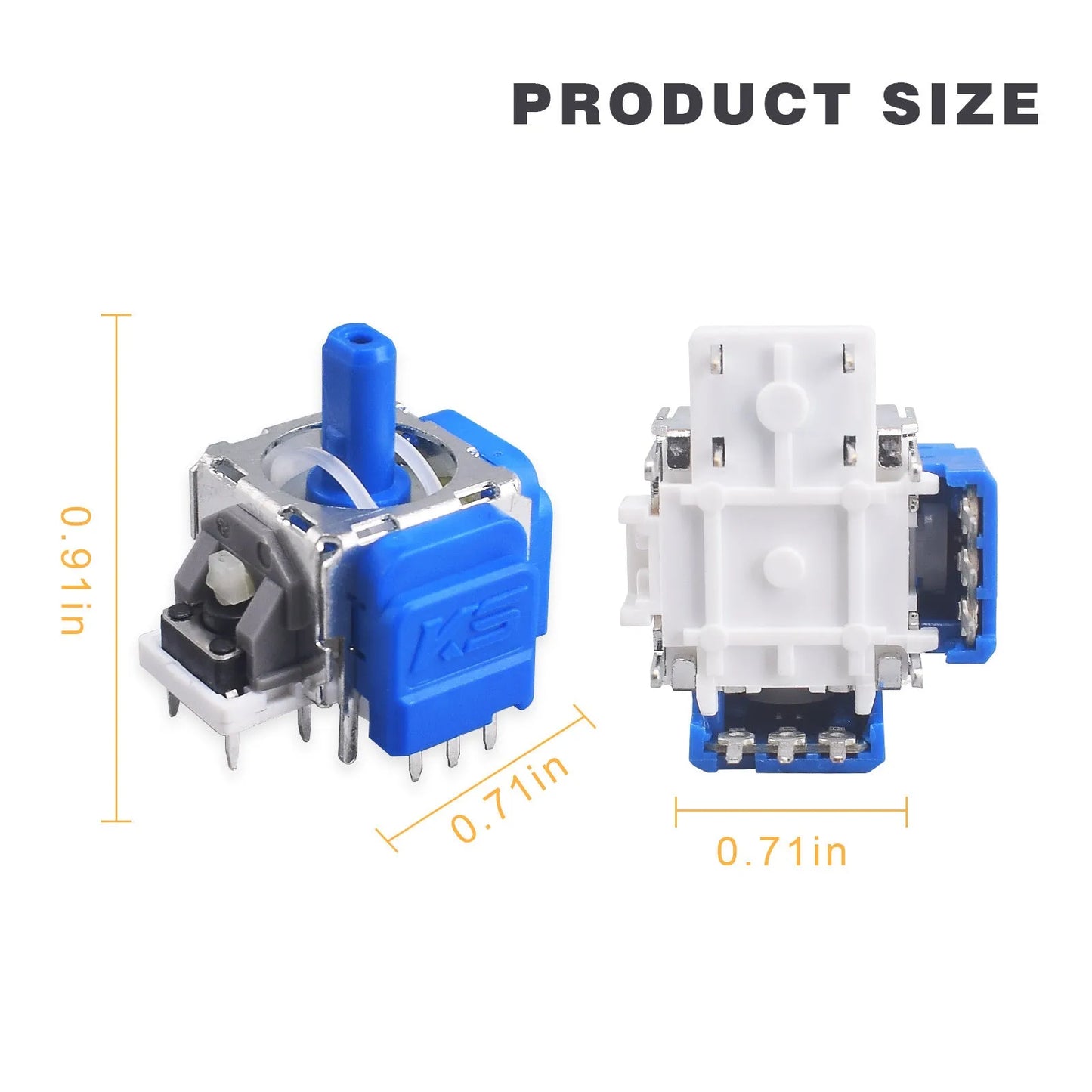 Single hall effect magnetic analogue stick replacement part for PS5, PS4, Switch and Xbox controllers.