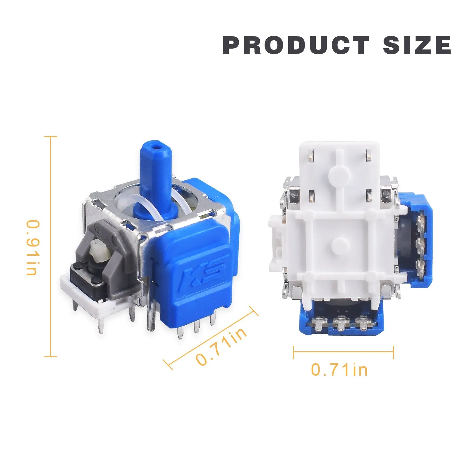 Single hall effect magnetic analogue stick replacement part for PS5, PS4, Switch and Xbox controllers.
