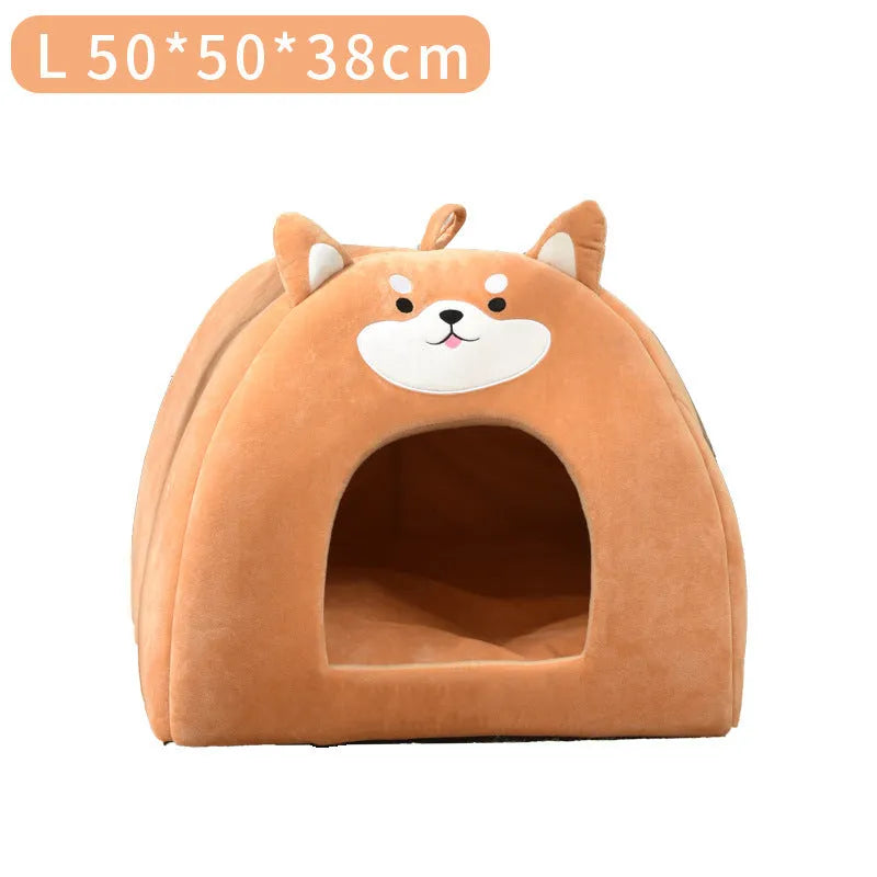 Machine washable cloth cat bed available in S, M, and L sizes for autumn and winter use