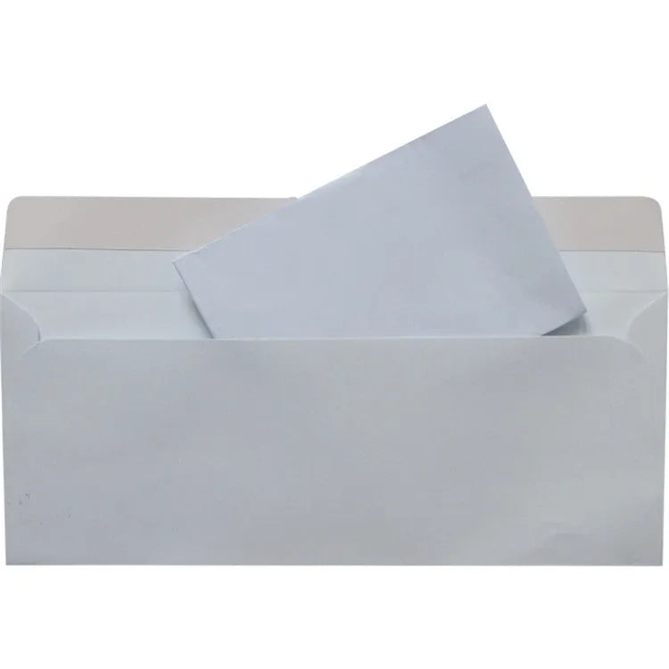 Anti-opening self-adhesive packaging confidential envelope made from 80g envelope cartridge paper in blue colour measuring 105mm by 240mm for secure document posting and tamper-evident mail