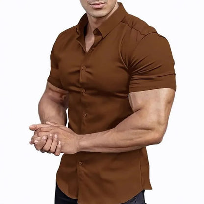 Men's casual short sleeve printed shirt in polyester available in multiple colours and sizes S to 5XL