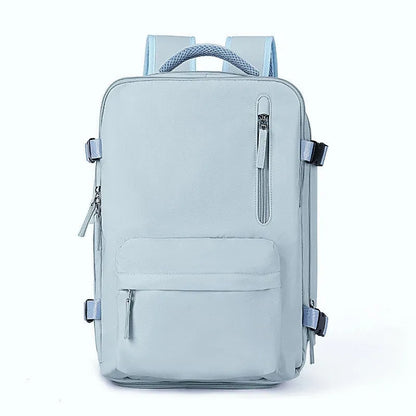 Large capacity waterproof mummy backpack in mint green colour with nylon material and 30-litre storage