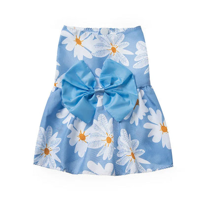 Ultra-thin polyester pet dress with floral butterfly bow decoration for dogs and cats
