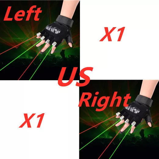 Stage Show Red Green Laser Gloves for dynamic performances with adjustable wrist