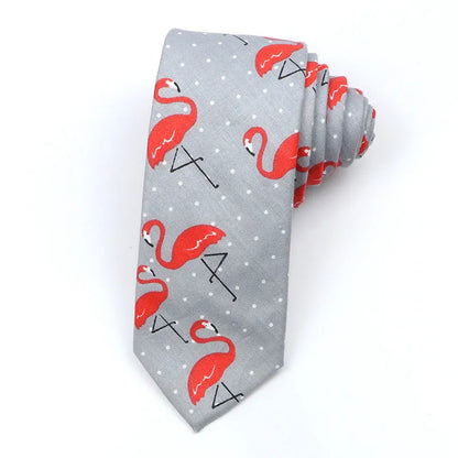 A narrow Korean-style cotton bow tie featuring a cartoon print, shown in a selection of colours.