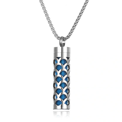 Titanium steel aromatherapy pendant with essential oil diffuser in various color options