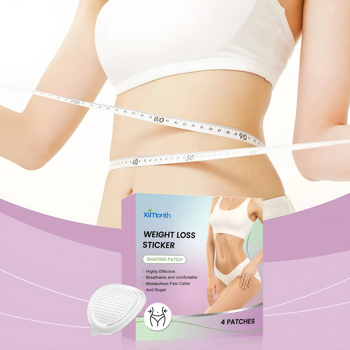 Pack of four body nursing adhesive bandages with aloe and mint leaf extracts