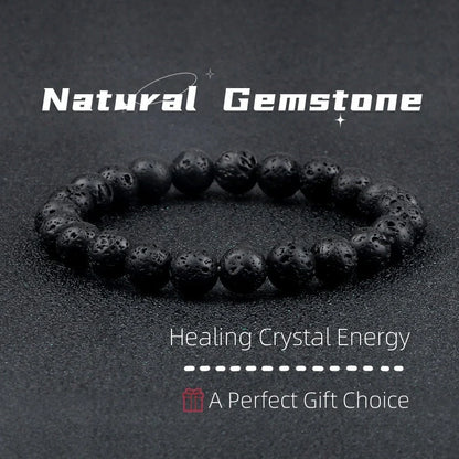 Natural volcanic stone beads bracelet with aromatherapy diffuser in various colors and sizes