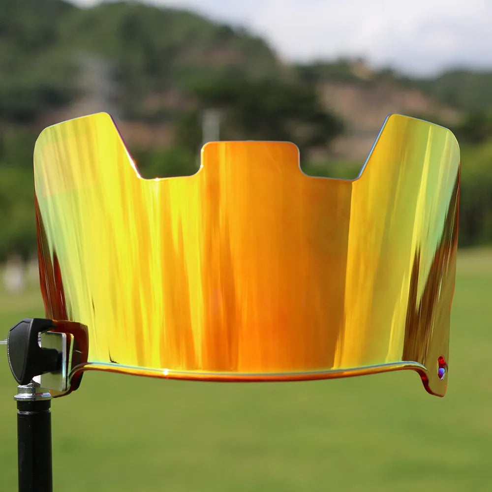 High-strength protective goggles designed for easy installation on an American style rugby helmet, shown in one of 24 available colours.