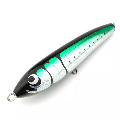 Handmade wood fishing lure for sea and boat fishing with realistic bionic design