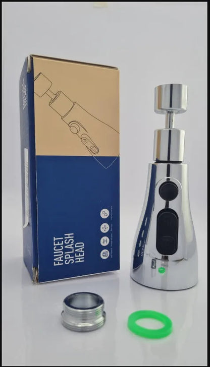 Universal pressurised kitchen faucet sprayer with 360-degree rotating head in matte black finish