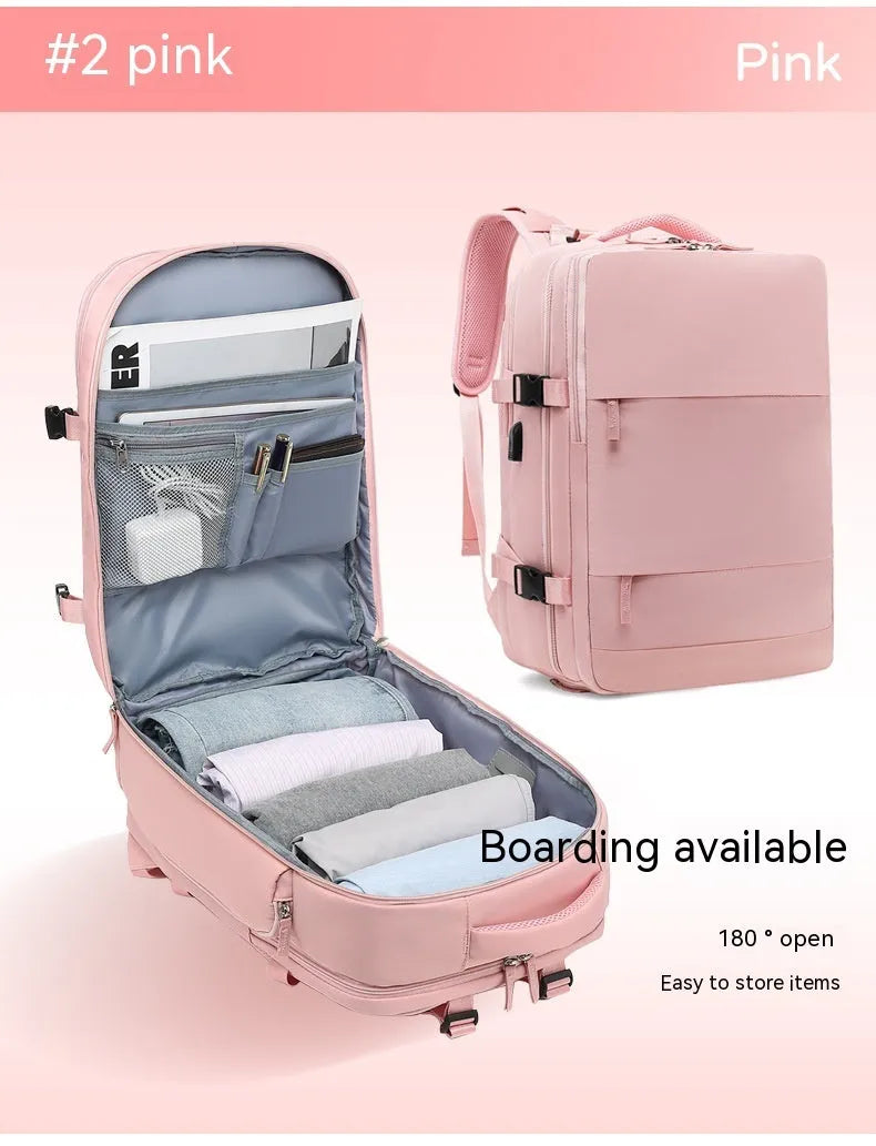 Large capacity waterproof mummy backpack in mint green colour with nylon material and 30-litre storage