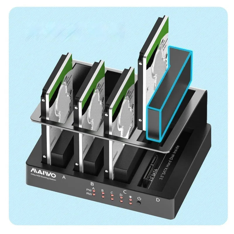 K305BU3S External Hard Drive Docking Station: A Four-Bay USB 3.0 Enclosure for 2.5-inch SATA HDD/SSD Drives with Individual Power Control