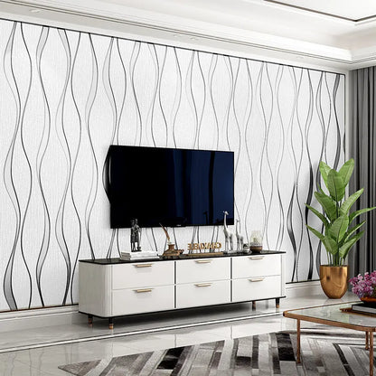 Curve stripe 3D background wallpaper with velvet texture showing light grey and dark brown colour options
