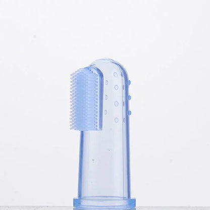 Transparent liquid silicone finger stall baby toothbrush for infant oral cleaning, 1pc