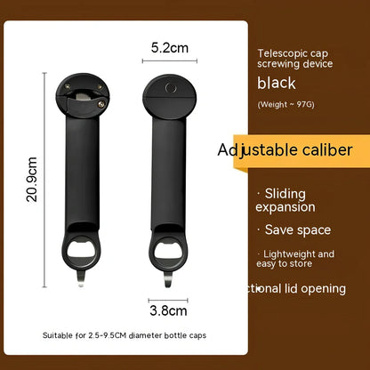 Stainless steel manual can opener with grey gear mechanism and ergonomic handles