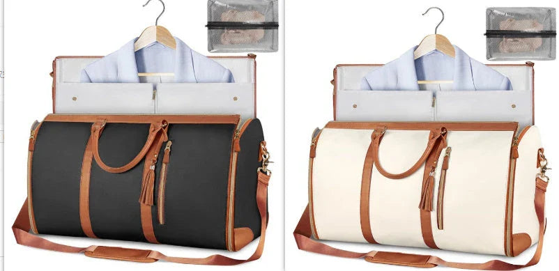Spacious Travel Duffel Bag - Versatile Women's Handbag with Folding Suit Compartment in Multiple Color Options
