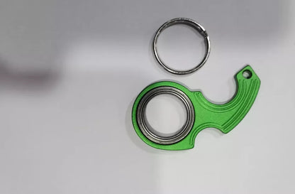 Metal Texture Rotating Keychain in karambit black and red with key ring