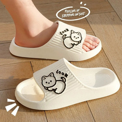 Women's cat design platform slippers in EVA material available in seven colours with non-slip sole