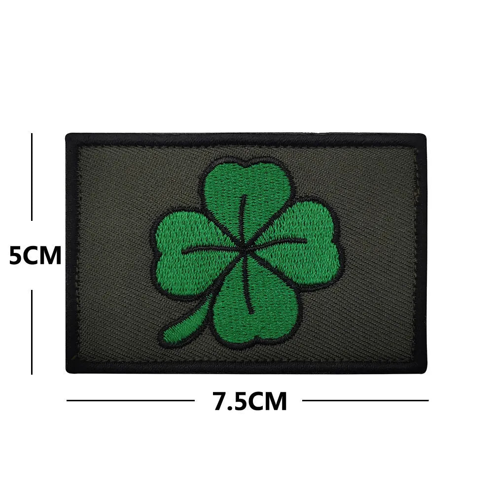 Outdoor embroidered fabric badge with Velcro backing showing detailed embroidery design