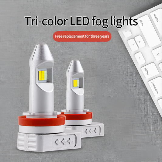 Aluminium LED fog lamp bulb with 6500K white light, compatible with H8 H9 H11 PSX24 PSX26 9005 9006 formats