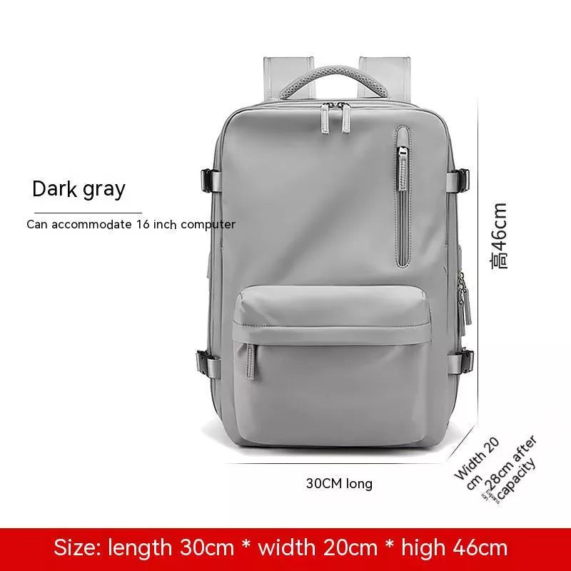 Expansion Backpack with Dry Wet Separation in Light Gray