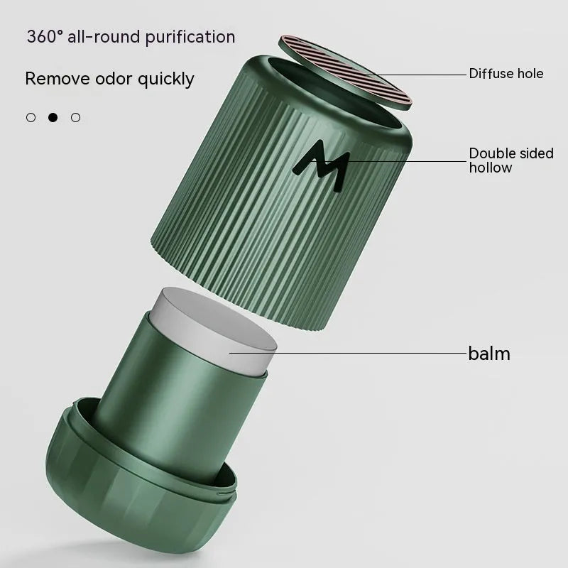 Solid car aromatherapy fragrance diffuser in compact 10 x 6 cm size for vehicle and indoor use