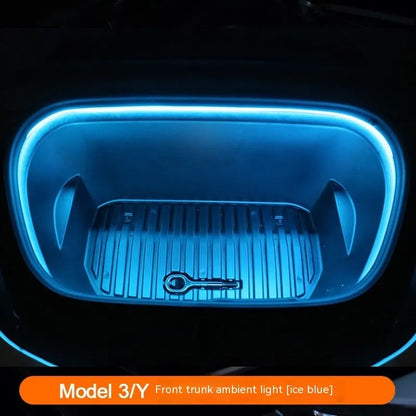 Tesla Model 3 and Y front ambient lighting kit with soft silicone LED strip in three colour options