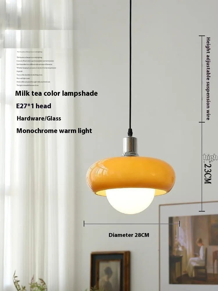 Bauhaus three headed egg tart pendant light with milk white glass shades