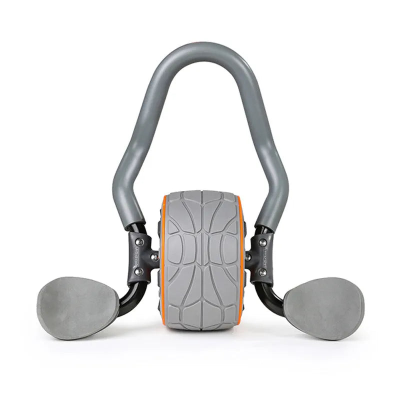 Abdominal wheel roller in Shadow Gray, 42.5x18cm, with kneeling mat, for core strength training at home.