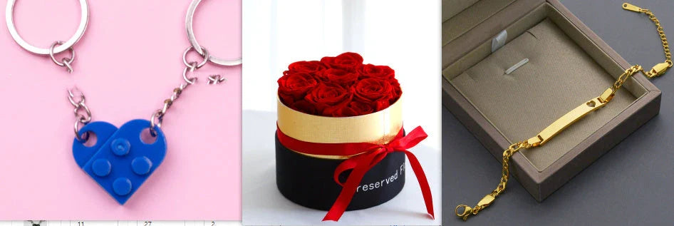 Everlasting rose bouquet in a luxury gift box, preserved real flowers that last for years without maintenance
